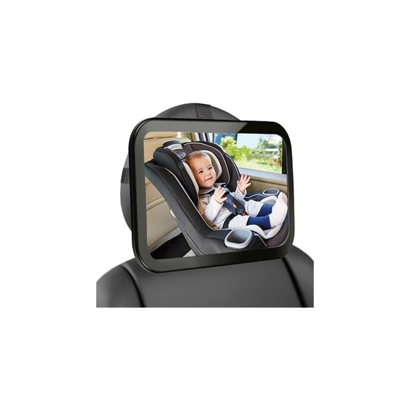 Miroir Voiture pour Bébé de Siège Arrière Taille Grande Enfant Miroir de Voiture Incassable pour Vue Arrière Miroir Rétroviseur de Bébé pour