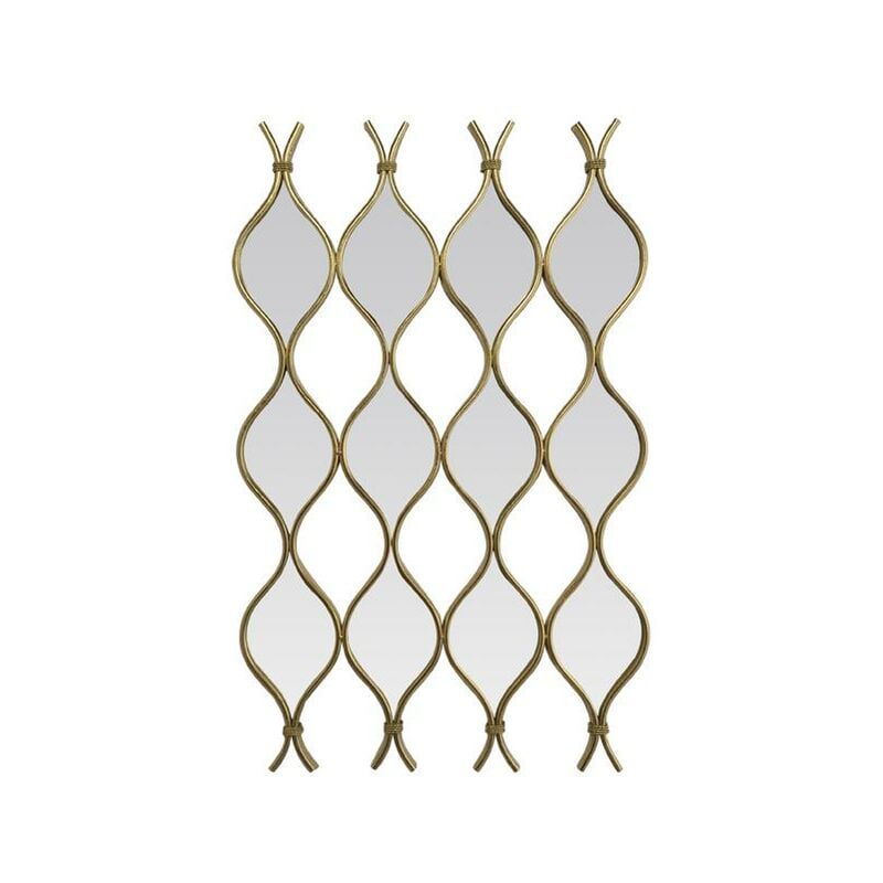 Miroir zig zag en 4 parties métal doré 96,5x62cm