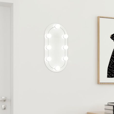 Miroir，Miroir Décoratif avec éclairage LED 40x20 cm Verre Ovale CVW24455