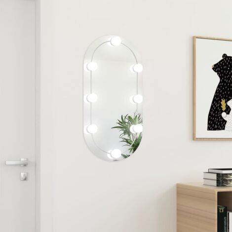 Miroir，Miroir Décoratif avec éclairage LED 80x40 cm Verre Ovale CVW26618
