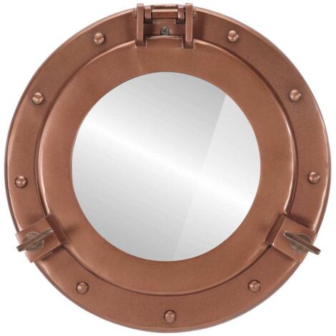 Miroir，Miroir décoratif en forme de hublot mural Ø30 cm aluminium et verre CFW484200