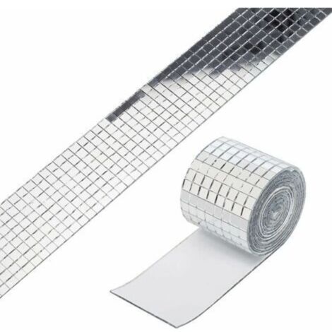 Miroirs autocollants en verre 5x5mm – 1464 pcs – Mini carreaux de mosaïque décoratifs – Support auto-adhésif pour projets DIY