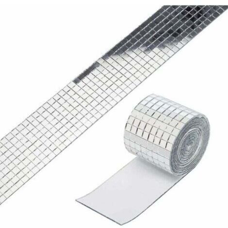 Miroirs Carreaux de Mosaïque Autocollant DIY Décoratif Accessoire,Auto-Adhésif Mini Carré Miroirs en Verre Tuiles Guazhuzni 5x5mm（1464 pcs ）