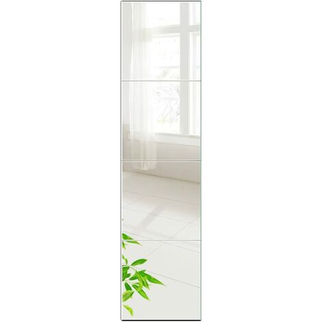 Miroirs Carrés 30x30 CM Miroir Mural Mosaique Carré Lot de 4 pour Porte, Salle de Bain, Salon