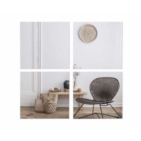 Miroirs carrés adhésifs, lot de 4 (40 x 40 cm), surface de travail : 0,8 m², BD art