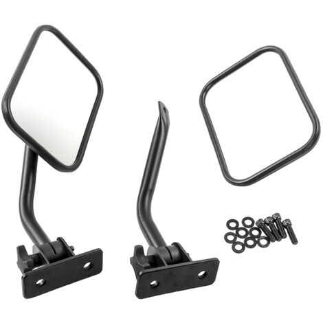 Miroirs de vue latérale Porte hors miroir Rectangulaire 4x4 Remplacement de la version rapide 4x4 pour Jeep Wrangler