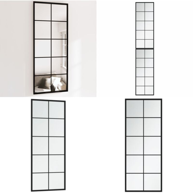 Vidaxl - Miroirs muraux 2 pcs noir 100x40 cm métal - Miroir Mural - Miroir Deco - Miroir Design - Miroir Noir - Miroir Carre - Home & Living