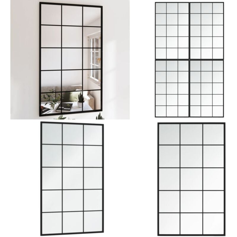 Vidaxl - Miroirs muraux 4 pcs noir 100x60 cm métal - Miroir Mural - Miroir Deco - Miroir Design - Miroir Noir - Miroir Carre - Home & Living