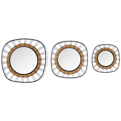 Miroirs muraux bohèmes - Ensemble de 3 miroirs décoratifs