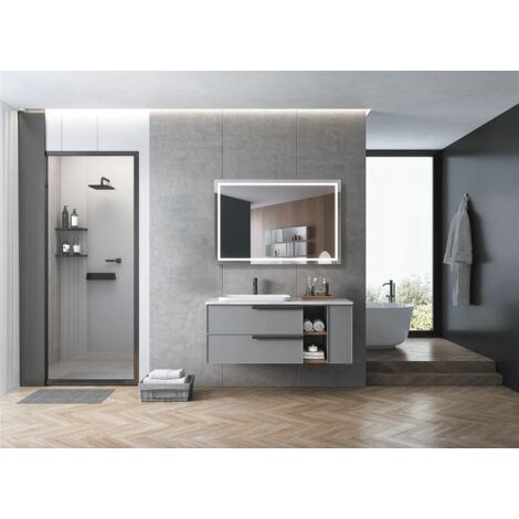 Miroirs rétroéclairés avec éclairage frontal à lumière froide - Miroir avec lumière LED pour salle de bain, chambre à coucher, maquillage - 70x80CM