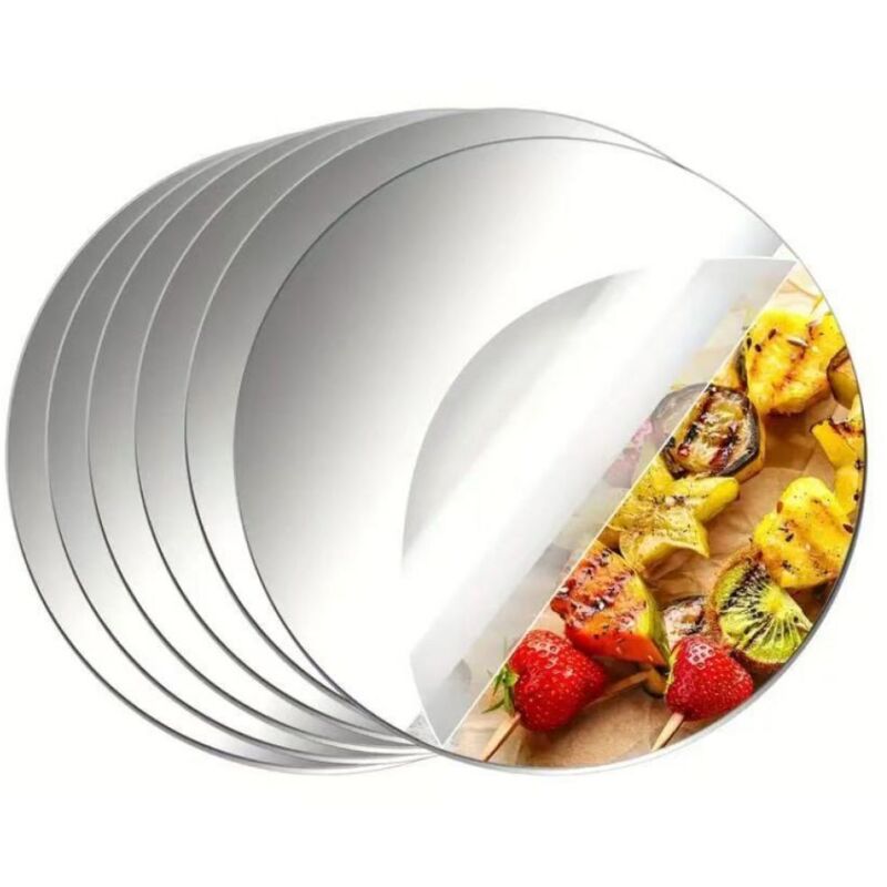 Miroirs ronds en verre de 25 cm (10 pouces) pour décorations de table de mariage et de fête - 6 pièces