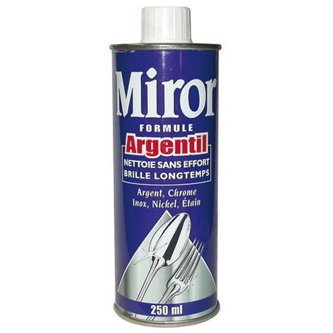 MIROR - Argentil longue durée pour argent - chrome - nickel - inox - étain - 250 mL