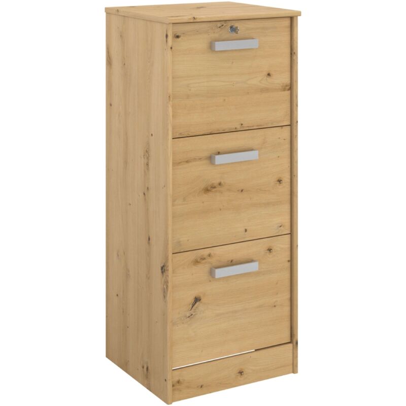 Commode Venture Office Office 3C Style Industriel Artisan Couleur Chêne 44x106x40 cm - Miroytengo