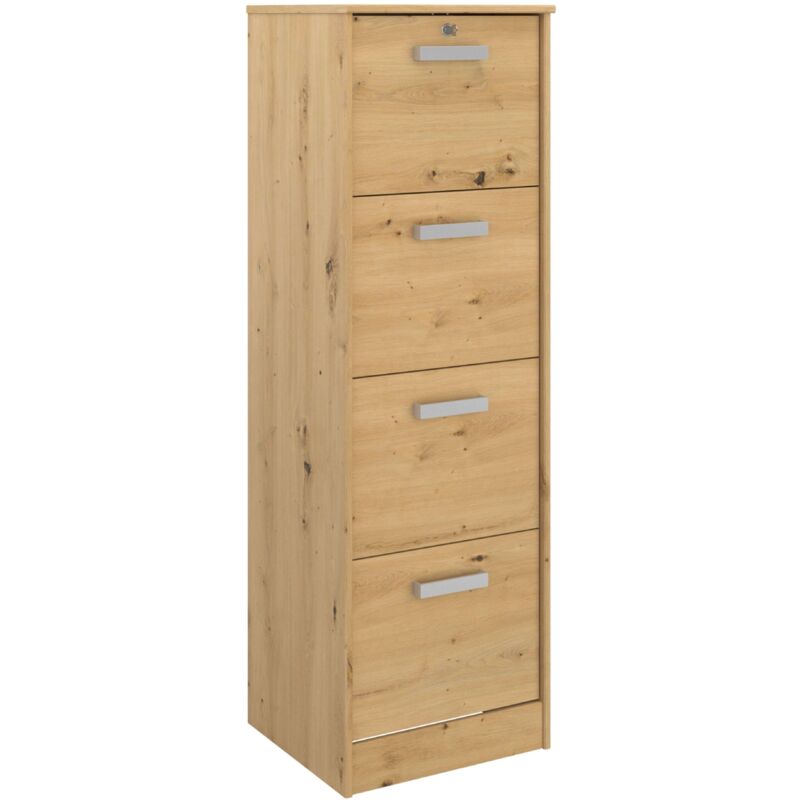 Miroytengo Commode Venture Office Office 4C Style Industriel Artisan Couleur Chêne 44x138x40 CM