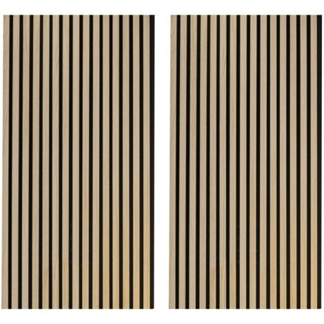 Miroytengo – Lot de 2 panneaux acoustiques en MDF et polyester – Dimensions 60 x 120 cm – Design chêne nordique et noir – Isolation phonique avancée