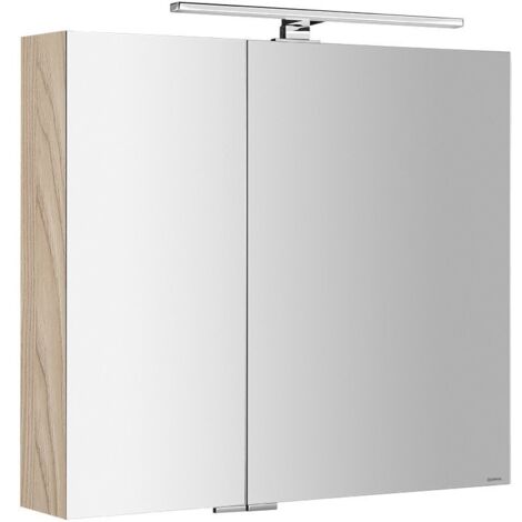 MIRRÓ miroir armoire incl. Lumière LED, 80x70x16cm, Elm Bardini