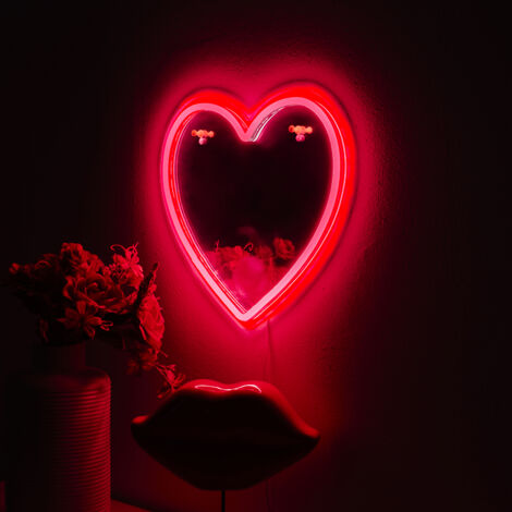 Mirroir Led Effet Neon Cœur