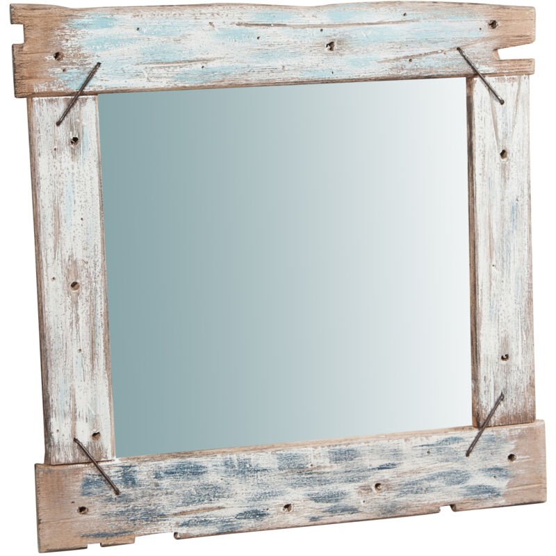 MIrroir, Miroir Suspendu Miroir Mural Salle De Bain Cadre Bois Massif Miroir D'entrée L60xPR3,5xH60 cm