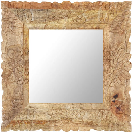 main image of "Mirror 50x50 cm Solid Mango Wood"