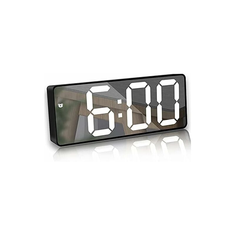 Héloise - Mirror Alarm Clock,Digital Alarm Clock,LED Mirror Digital Clock Adjustable Brightness Snooze Alarm Clock with Date Temperature led Display