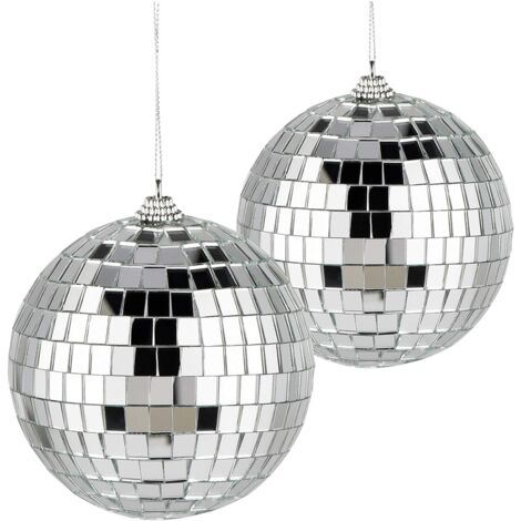 Mirror Ball Christmas Balls Mirror Ball for Party Decorative Ornament for Christmas Holiday Party Home Decoration(10cm 2pcs)