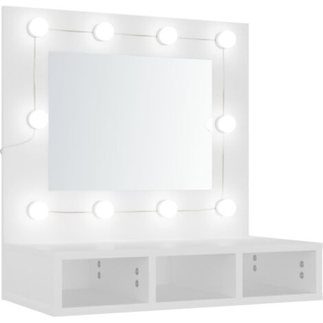 Mirror Cabinet with LED White 60x31.5x62 cm vidaXL