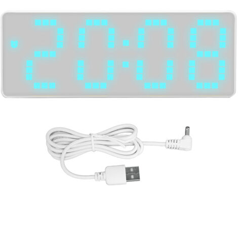 Mirror Clock Multifunctional Stylish Simple Style Time Date Temperature LED Electric Alarm Clock for Bedroom Home Office