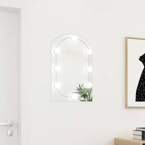 Mirror with LED Lights 60x40 cm Glass Arch vidaXL