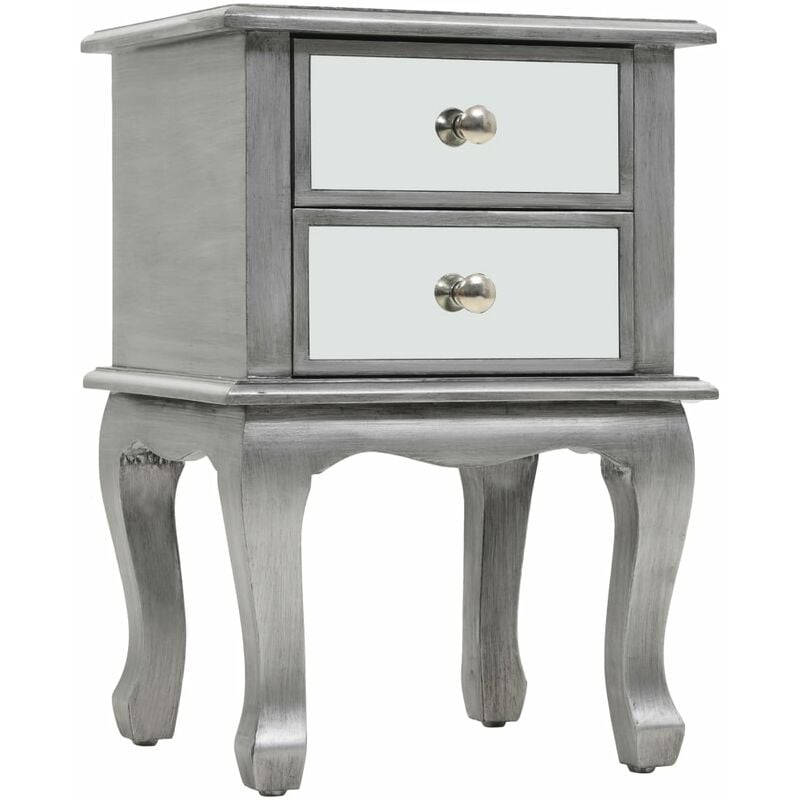 Mirrored Nightstand mdf and Glass 34.5x30x50 cm Vidaxl