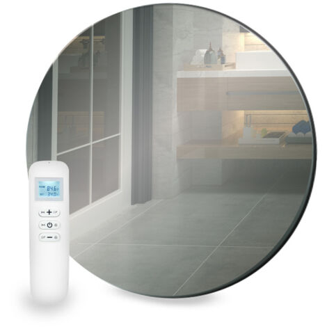 Mirrorstone 320W Round Mirrored Wi-Fi Infrared Heating Panel - Electric Panel Heater-Wall Mounted