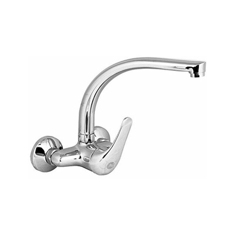 MIRTAK robinet vertical mural pour évier avec bec chromé 150mm