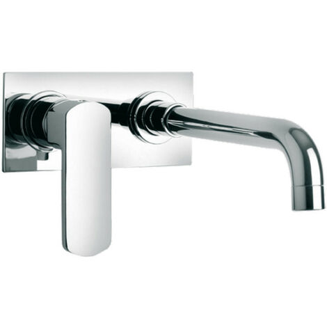 Miscelatore a Parete Paini - Per Lavabi d'Appoggio - Leva Con Forme Arrotondate - In Ottone - Finitura Cromata