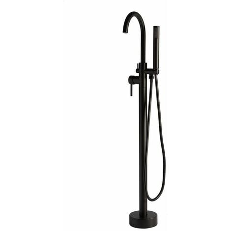 Miscelatore A Piantana Moderno Nero Opaco Per Vasca Freestanding