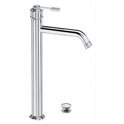 Miscelatore alto per lavabo con scarico click-clack e troppo pieno - serie Atelier