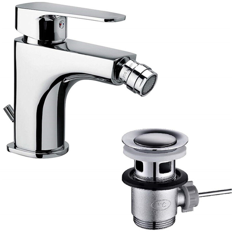 Cleafe - Miscelatore Bagno Lavandino 52957 Piletta Scarico Filtro Mobile Flessibile