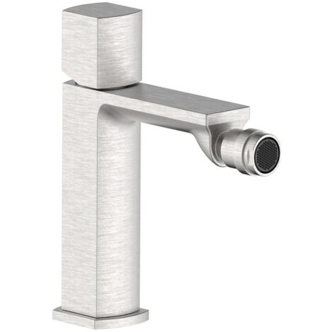 Miscelatore bidet acciaio spazzolato con risparmio acqua e piletta click clack - serie Marte