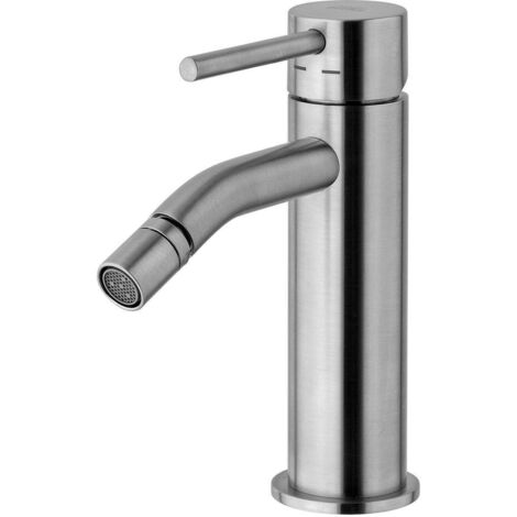 Miscelatore bidet con scarico automatico 1”1/4G Paffoni serie Light LIG135ST  Ottone - Steel looking