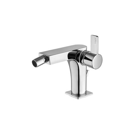 Miscelatore bidet con scarico automatico Steel looking Paffoni serie Rock RO135ST  Ottone - Steel looking