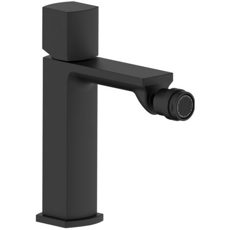 Miscelatore bidet nero opaco con risparmio acqua e piletta click clack - serie Marte