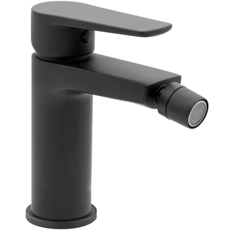 Miscelatore bidet nero opaco in ottone con piletta inclusa Erika