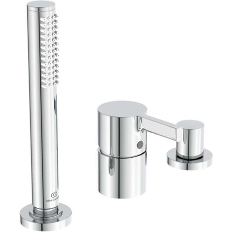Miscelatore bordo vasca 3 fori JOY senza bocca erogazione cromo con doccetta a comando e deviatore IDEAL STANDARD