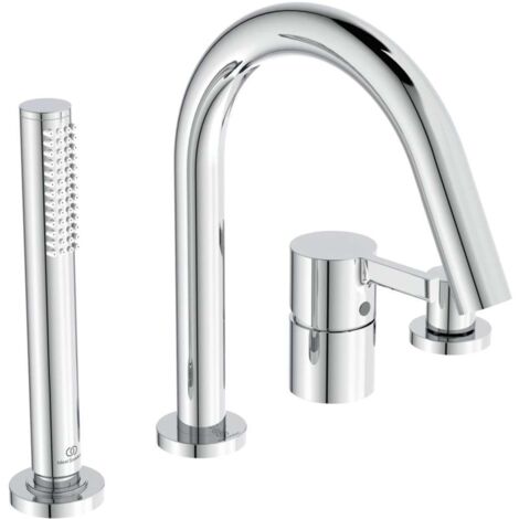 Miscelatore bordo vasca 4 fori JOY con bocca cromata con doccetta a bastone e deviatore IDEAL STANDARD