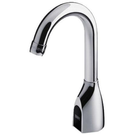 Miscelatore Canna Alta - Sensore a Infrarossi Antigraffio e Anticalcare - Ottone Cromato - Elettronico - Al. a Batterie 6v