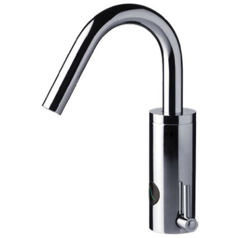 Miscelatore Canna Fissa - Con Fotocellula Antigraffio e Anticalcare Ottone Cromato - Elettronico - Alimentazione a Batterie 6v