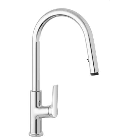Miscelatore cucina cromo in acciaio inox con doccetta estraibile Kitchen