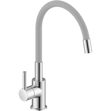 Miscelatore cucina lavello e lavanderia grigio canna alta orientabile snodata Snake