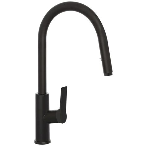Miscelatore cucina nero in acciaio inox con doccetta estraibile Kitchen