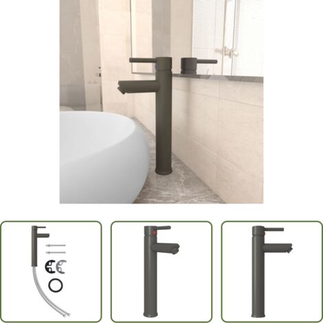 Miscelatore da bagno -  Rubinetto Miscelatore da Bagno Grigio 12x30 cm