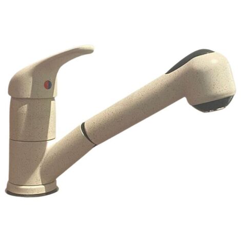 Miscelatore da cucina con doccetta estraibile in granito beige Paini Mixo