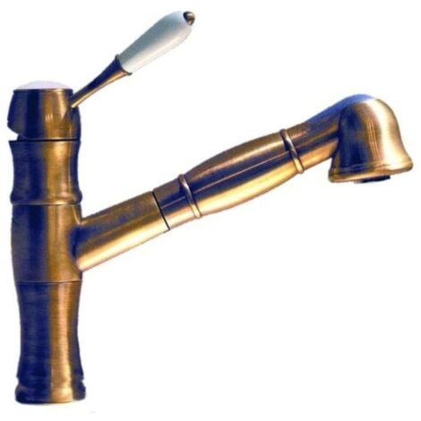 Rubinetto Cucina Monocomando Vintage In Ottone - Stile Classico Per Bagno E Cucina - Foto 11